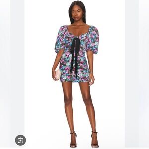 NWT Small For Love And Lemons Black Floral Marlei Mini Dress!